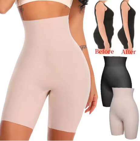 Shorts Power para mulheres, cintura alta, shaper do corpo, leve, algodão.